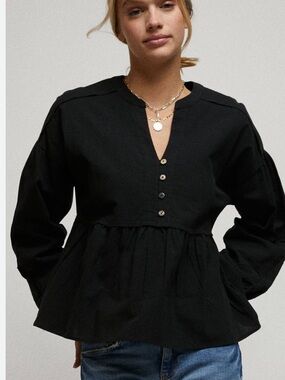 NWOT ADORA BLACK BABY DOLL TOP